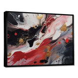 Red And Black Marble Whispers III - Abstract Canvas Wall Art