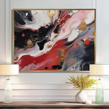 Red And Black Marble Whispers III - Abstract Canvas Wall Art