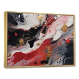 Red And Black Marble Whispers III - Abstract Canvas Wall Art