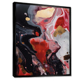 Red And Black Marble Infusion - Abstract Canvas Wall Art