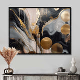 Grey And Gold Captivating Marble - Abstract Canvas Wall Art