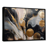 Grey And Gold Captivating Marble - Abstract Canvas Wall Art