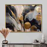 Grey And Gold Captivating Marble - Abstract Canvas Wall Art