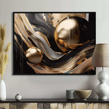 Gold And Black Captivating Marble I - Abstract Canvas Wall Art