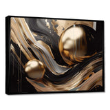 Gold And Black Captivating Marble I - Abstract Canvas Wall Art