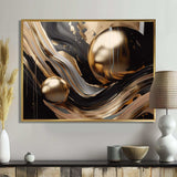 Gold And Black Captivating Marble I - Abstract Canvas Wall Art