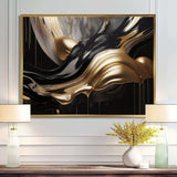 Gold And Black Captivating Marble II - Abstract Canvas Wall Art