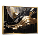 Gold And Black Captivating Marble II - Abstract Canvas Wall Art