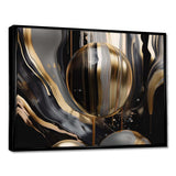 Gold And Black Captivating Marble III - Abstract Canvas Wall Art