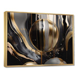 Gold And Black Captivating Marble III - Abstract Canvas Wall Art