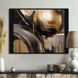 Gold And Black Captivating Marble IV - Abstract Canvas Wall Art