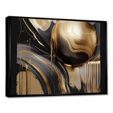 Gold And Black Captivating Marble IV - Abstract Canvas Wall Art