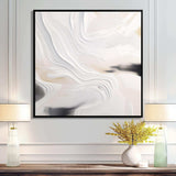 White And Gold Ripples Of Stone - Abstract Canvas Wall Art