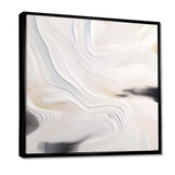 White And Gold Ripples Of Stone - Abstract Canvas Wall Art