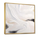 White And Gold Ripples Of Stone - Abstract Canvas Wall Art