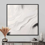 White And Grey Ripples Of Stone V - Abstract Canvas Wall Art