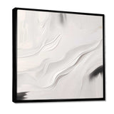 White And Grey Ripples Of Stone V - Abstract Canvas Wall Art