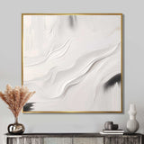 White And Grey Ripples Of Stone V - Abstract Canvas Wall Art