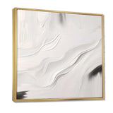 White And Grey Ripples Of Stone V - Abstract Canvas Wall Art