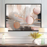 Pink Rosegold Circle Chaos IV - Abstract Canvas Wall Art