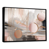 Pink Rosegold Circle Chaos IV - Abstract Canvas Wall Art