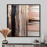 Rosegold And Pink Forms In Contemporary I - Abstract Canvas Wall Art