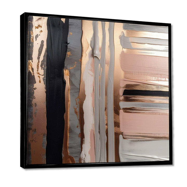 Rosegold And Pink Forms In Contemporary I - Abstract Canvas Wall Art
