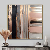 Rosegold And Pink Forms In Contemporary I - Abstract Canvas Wall Art