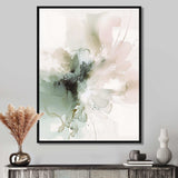 Green And Cream Essence Of Modernity I - Abstract Canvas Wall Art