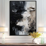 Black Textured Splash Paint Art II - Abstract Canvas Wall Art