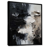 Black Textured Splash Paint Art II - Abstract Canvas Wall Art