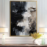 Black Textured Splash Paint Art II - Abstract Canvas Wall Art