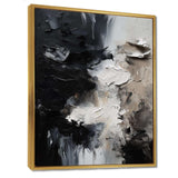 Black Textured Splash Paint Art II - Abstract Canvas Wall Art