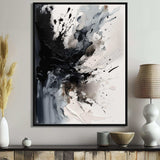 Black Textured Splash Paint Art IV - Abstract Canvas Wall Art