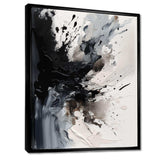 Black Textured Splash Paint Art IV - Abstract Canvas Wall Art