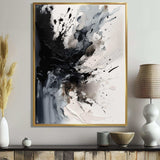 Black Textured Splash Paint Art IV - Abstract Canvas Wall Art