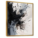 Black Textured Splash Paint Art IV - Abstract Canvas Wall Art