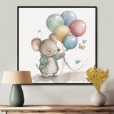 Grey Illustration Detailed Baby Mouse - Mouse Wall Art Prints
