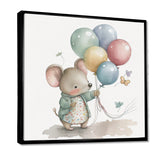 Grey Illustration Detailed Baby Mouse - Mouse Wall Art Prints