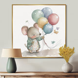 Grey Illustration Detailed Baby Mouse - Mouse Wall Art Prints