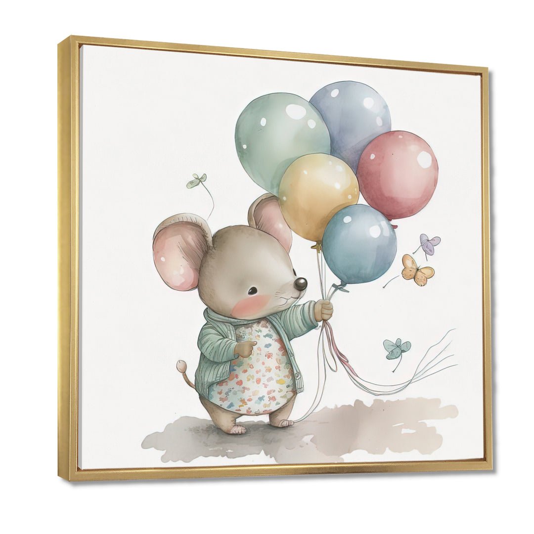 Grey Illustration Detailed Baby Mouse - Mouse Wall Art Prints