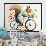White Squirrel Riding Bike - White Squirrel Wall Art