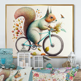 White Squirrel Riding Bike - White Squirrel Wall Art