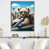 Grey Koala Wearing Sunglasses In Sportscar - Gray Koala Wall Art