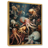 Many Squids - Octopus Large Canvas Wall Art