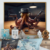 Mobster Octopus With Hat - Octopus Wall Decor