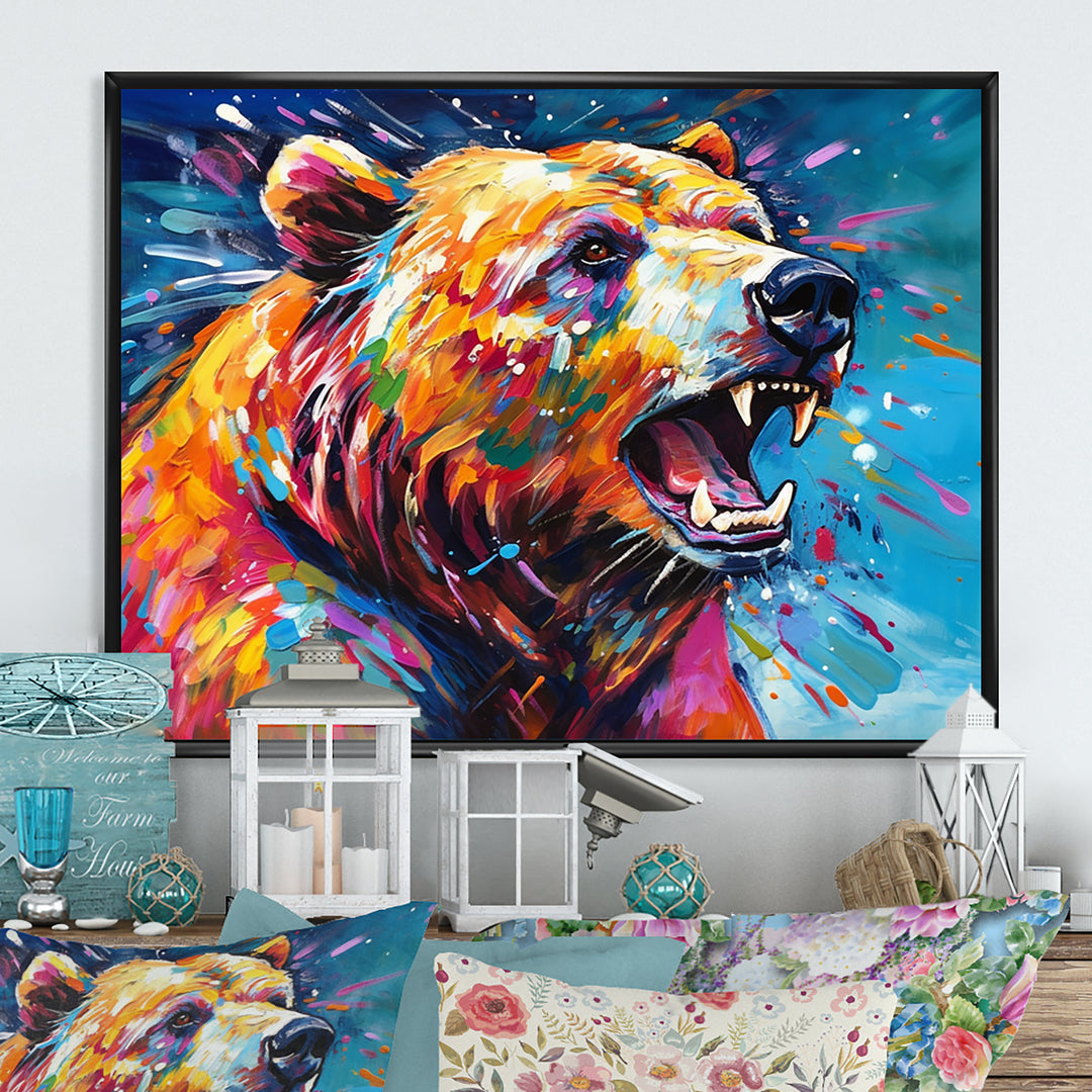 Colorful Bear In The Wild - Bear Wall Decor