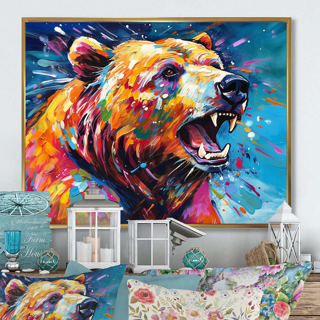Colorful Bear In The Wild - Bear Wall Decor