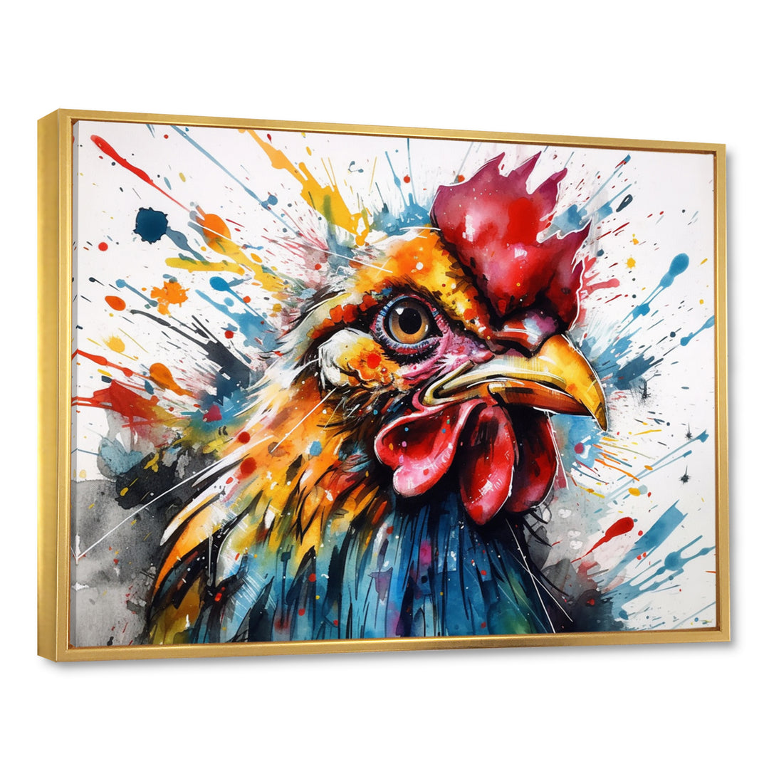 Colorful Humor Caricature Chicken Portrait - Chicken Wall Art Prints