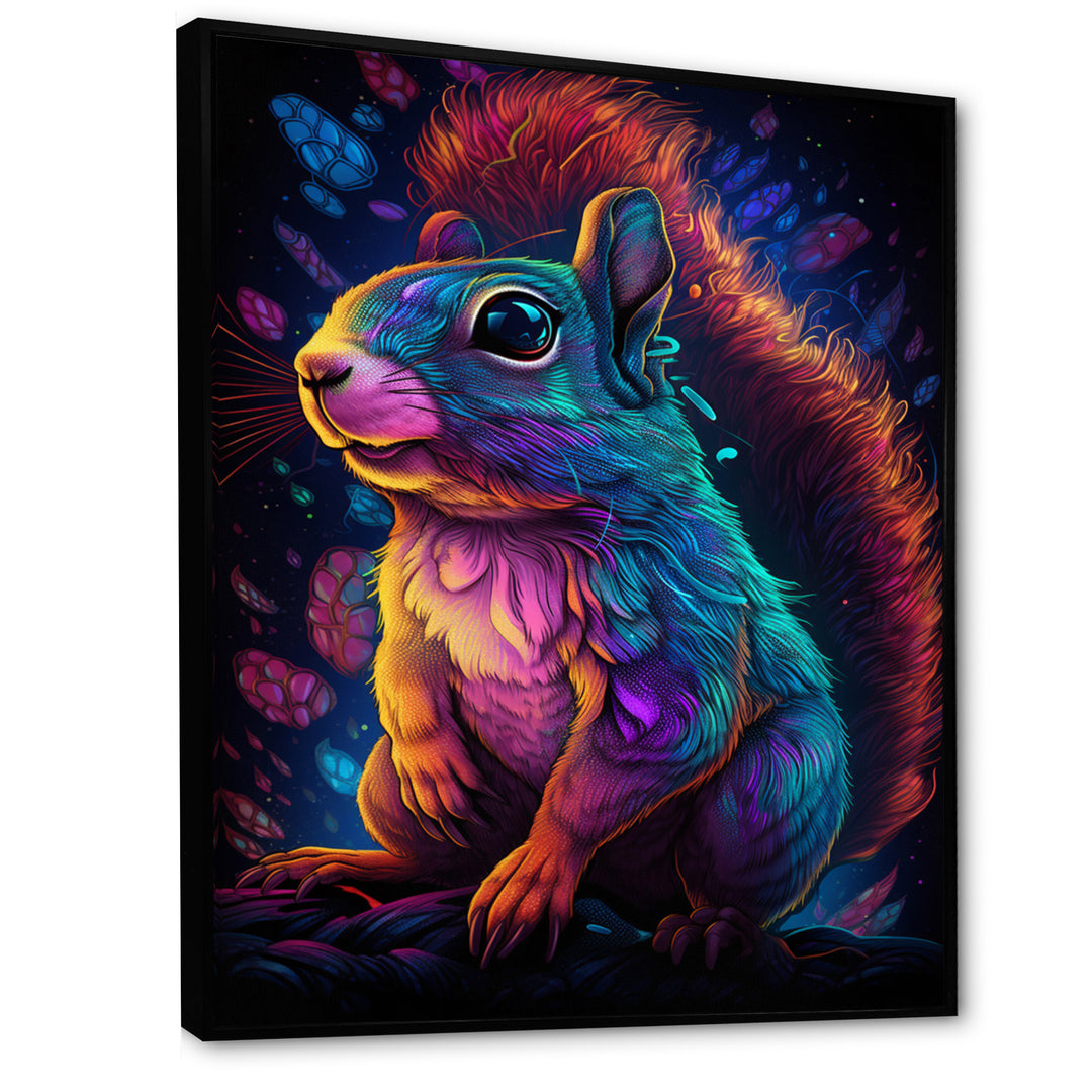 Colorful Squirrel - Blue Squirrel Wall Art